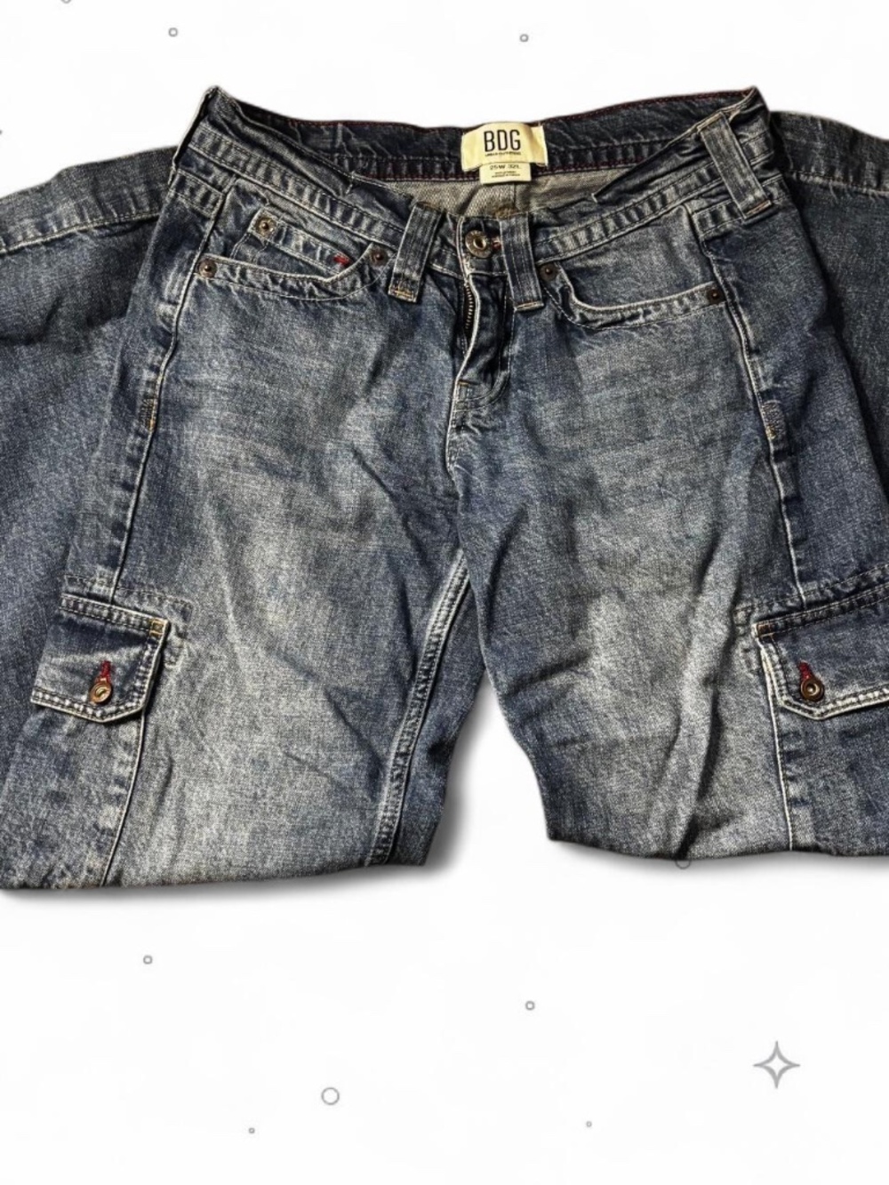 BDG Urban Outfitters Y2K Low Rise Cargo Skater Jeans Size 25W